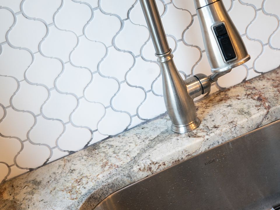 white tile backsplash