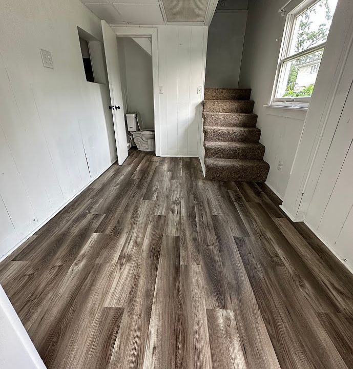 Powder room off living room