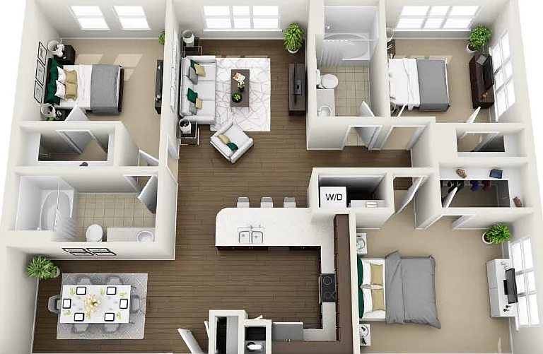 1C1R - Phase 1 Renovated floor plan The Boulevard (SC)