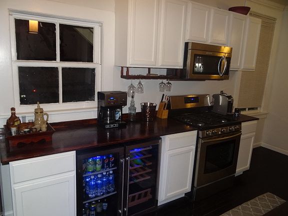 Kitchen with Beverage and Wine fridge