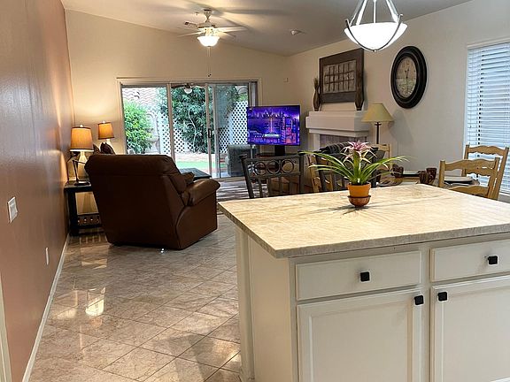 Kitchen to great room. New Quartz Countertops