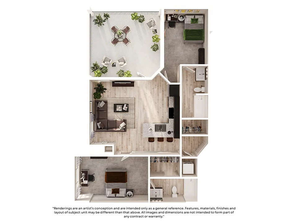 Floor plan 2 Bed/2 Bath Deluxe