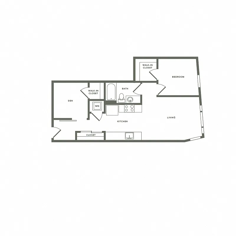 Floor plan Salal + Den - 1x1 A13D