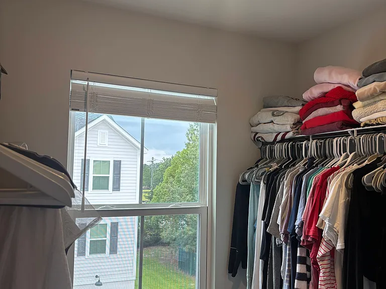 Master bedroom closet with a view