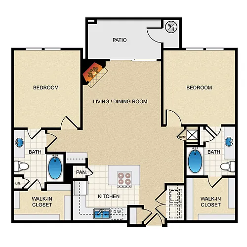 Floor plan Two Bedroom D4
