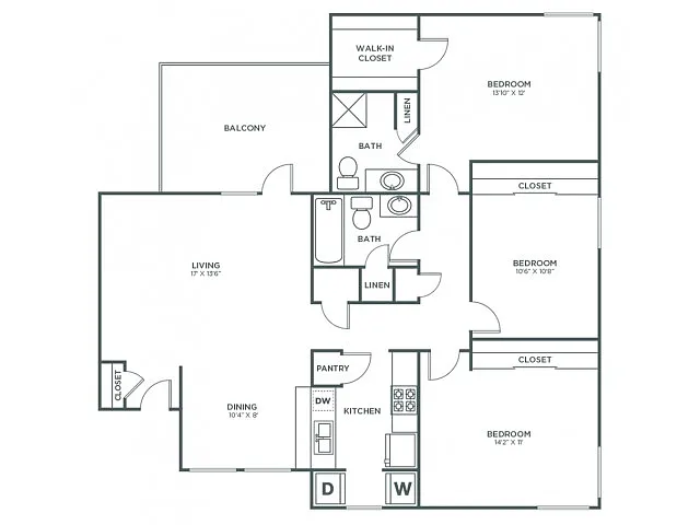 Floor plan Cypress (1347 SF)