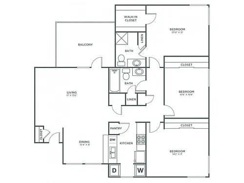 Floor plan Cypress (1347 SF)