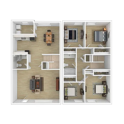 Floor plan 4 Bedroom 2 Bathroom P