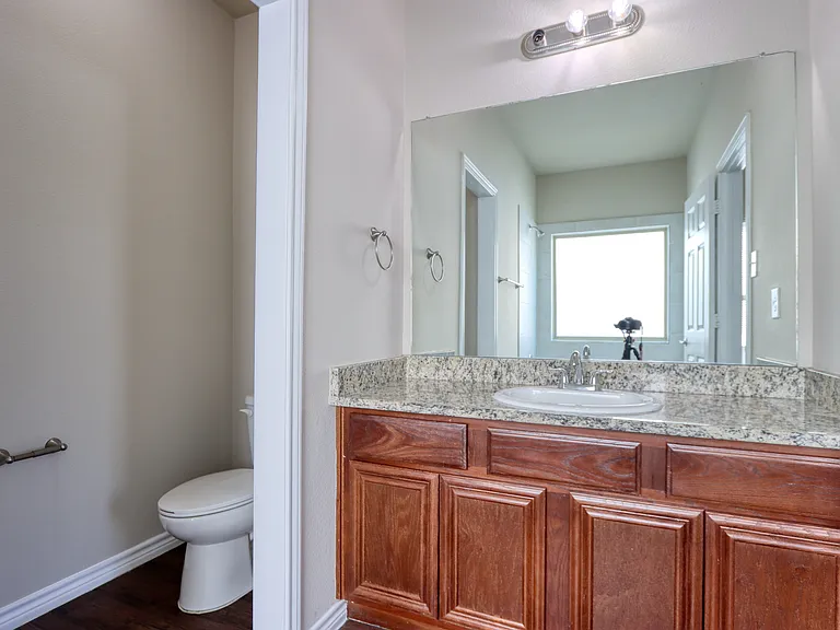 Master bathroom with granite countertops