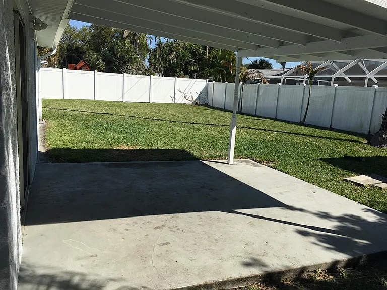 Back yard view from rear patio.