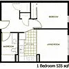Floor plan 1 Bedroom - 60% AMI