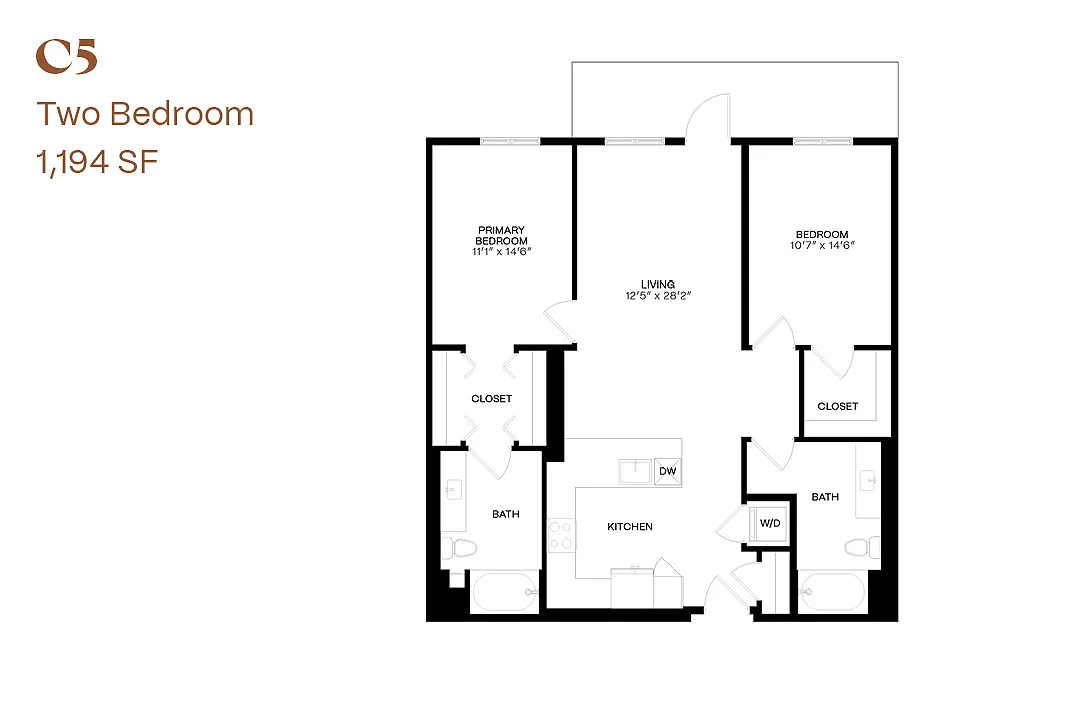 Floor plan Two Bedroom C5