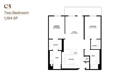 Floor plan Two Bedroom C5