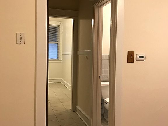 Rear half of apartment viewed from dining room.