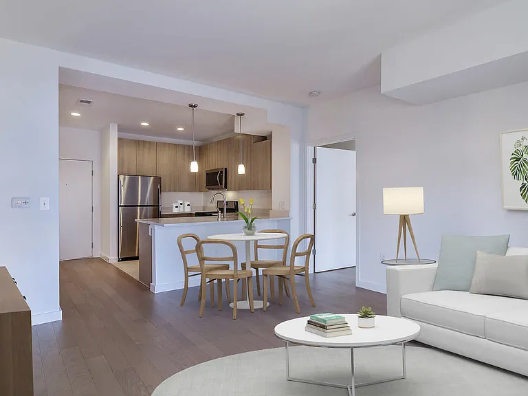 Kitchen and Living Room with Hard Surface Flooring