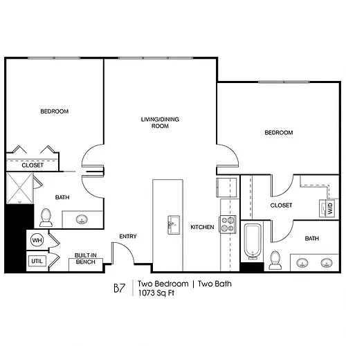 Floor plan B7: 2 Bed 2 Bath