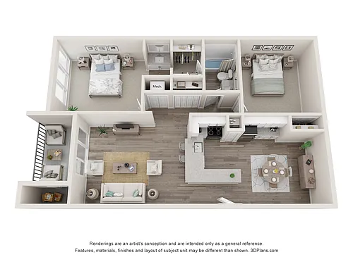 Floor plan 2 Bedroom 1 Bathroom