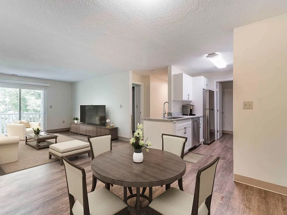 Renovated Package I dining and living room with hard surface flooring - eaves Burlington