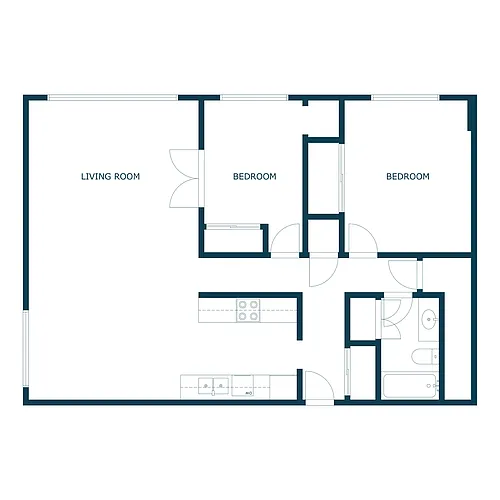 Floor plan Two Bedroom 21B