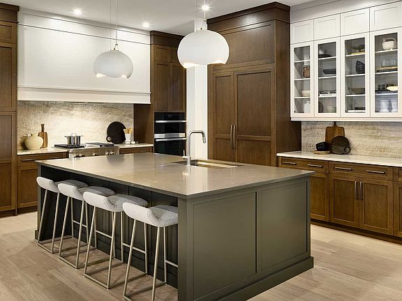 A photo of the kitchen of the Lucca estate show home in Calgary by Brookfield Residential