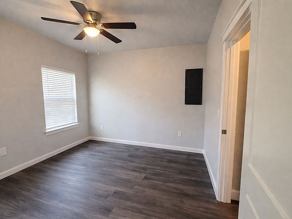 Large primary bedroom with private full bathroom.