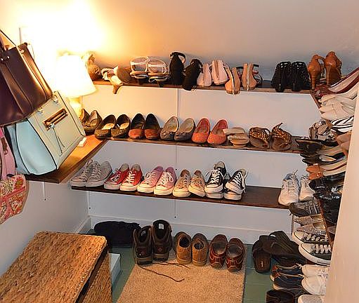 Shoe closet in attic