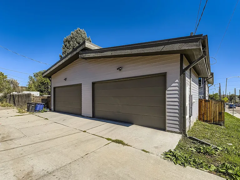 Access to alley west of the detached 2-car garage. 1197's garage is on the right.