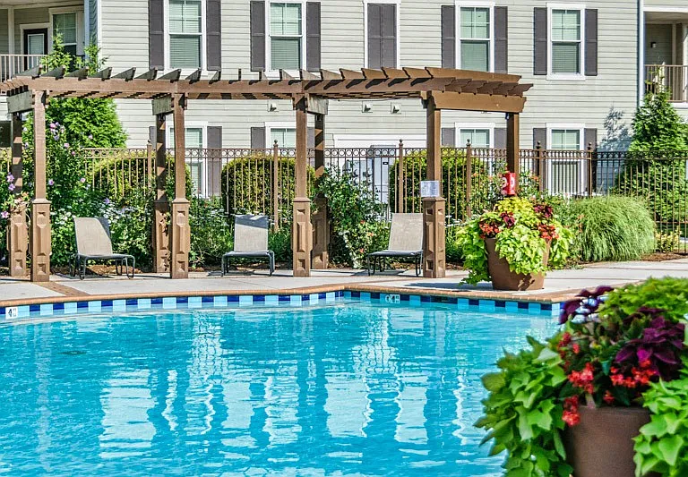 Sparkling Pool with Pergola