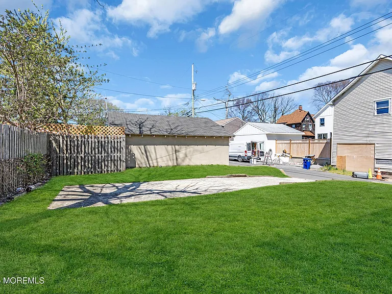 Wide view of the shared backyard