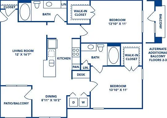 2 Bedroom | 2 Bath | 1073 SF 2 Bedroom | 2 Bath | 1073 SF