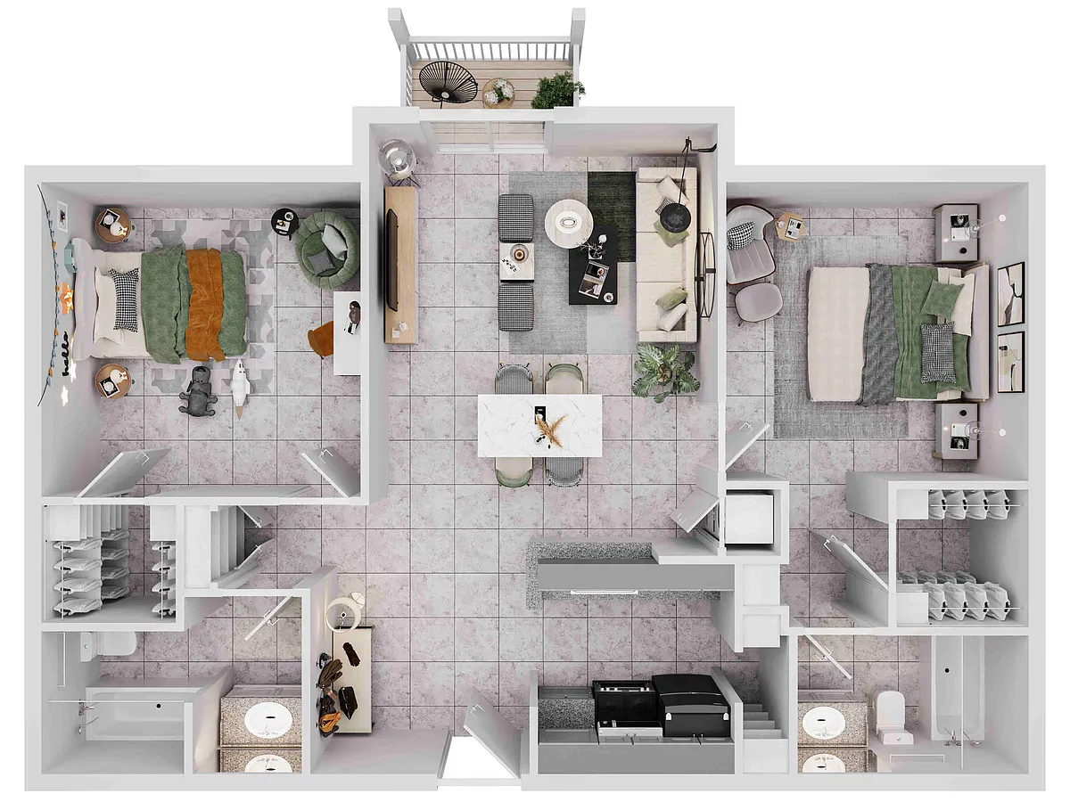 Floor plan 2X2-B