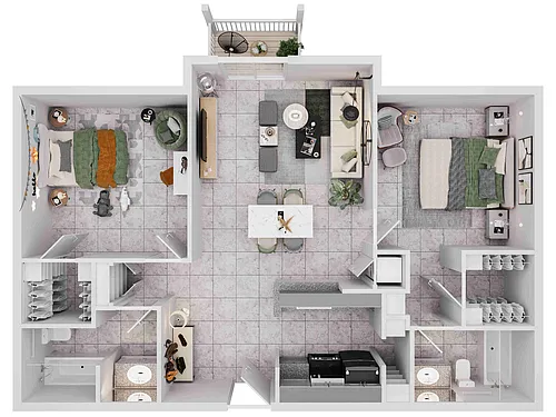 Floor plan 2X2-B