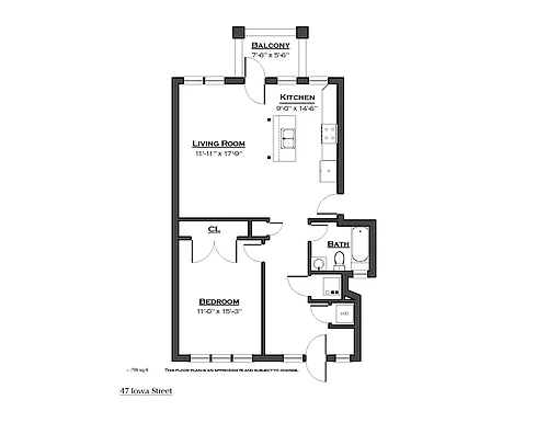 Floor plan One Bedroom 47