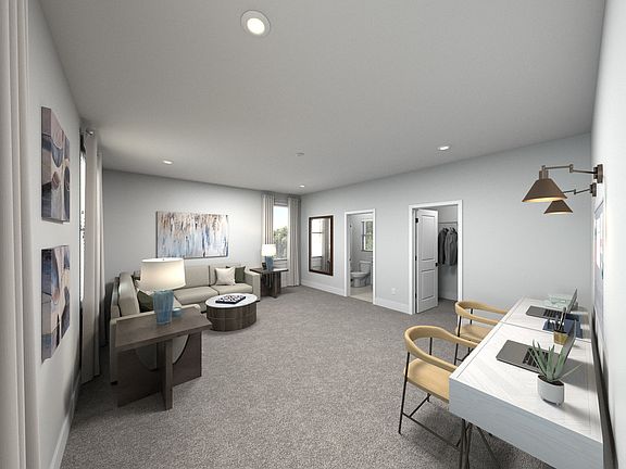 The bonus room offers a place for the kids to work on homework.