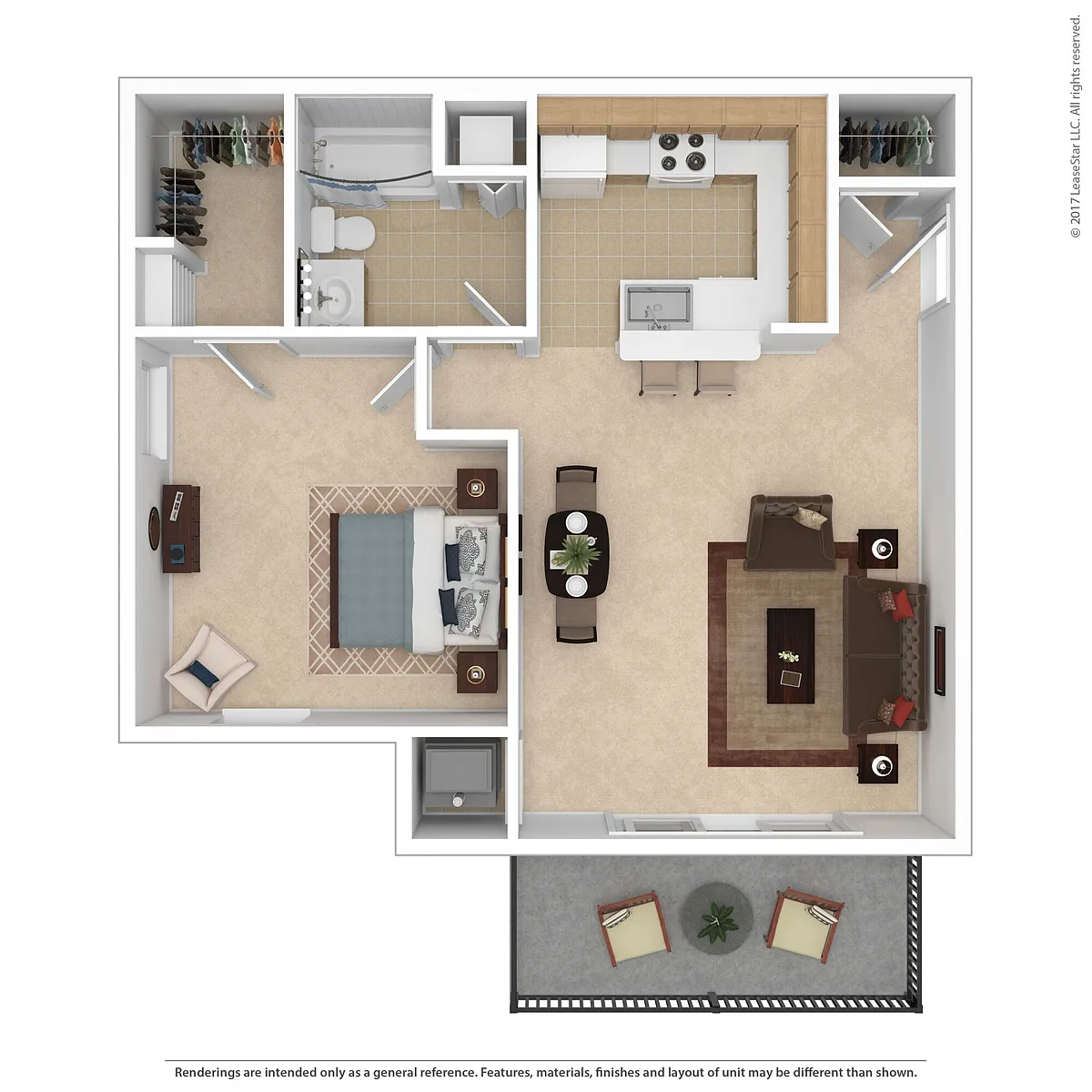 Floor plan 1 BD Traditional