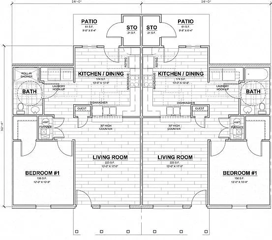 Floor plan 1 Bedroom Unit