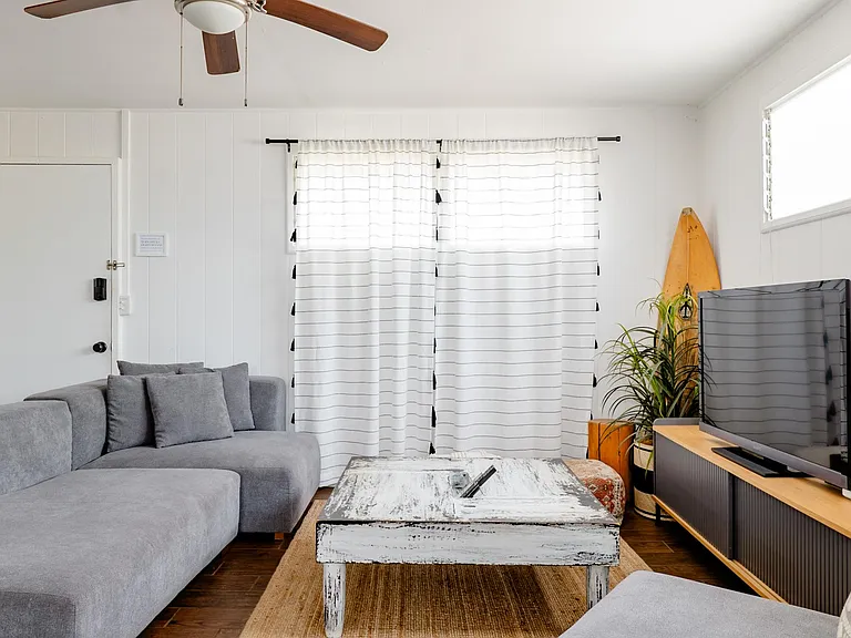 Gather around your cozy living room equipped with high powered air conditioning.
