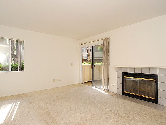 Living room with cozy fireplace