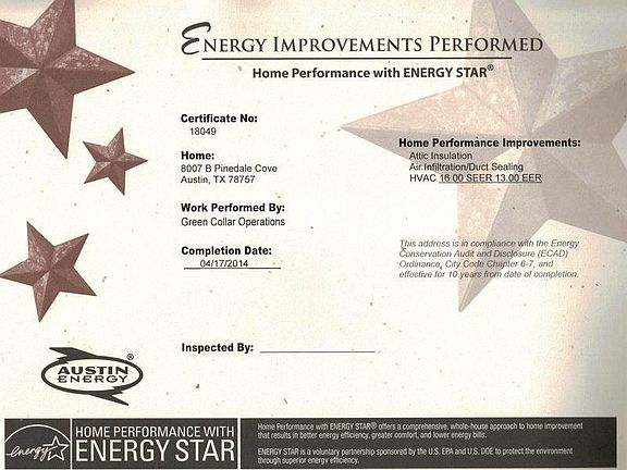 Energy Savings Cert