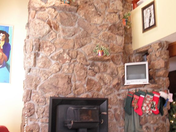 4 - 17 ft. Moss Rock Fireplace