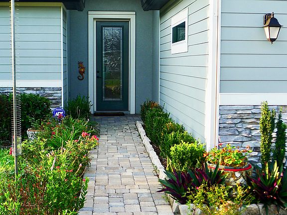 Entry with paver sidewalk