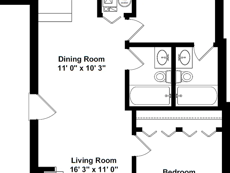 Represents the 820 SQFT apartment in the 3407 building