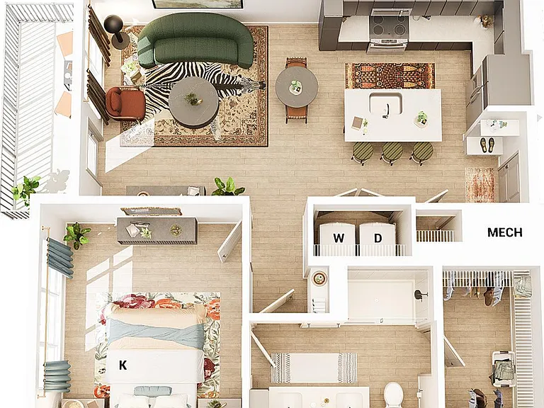 3D Floorplan - Unit A2_Scheme 1 3D Floorplan - Unit A2_Scheme 1