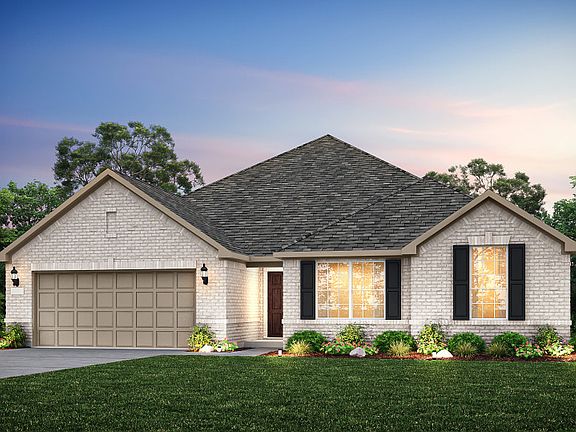 The Northlake, a one-story home with 2-car garage, shown as Home Exterior A