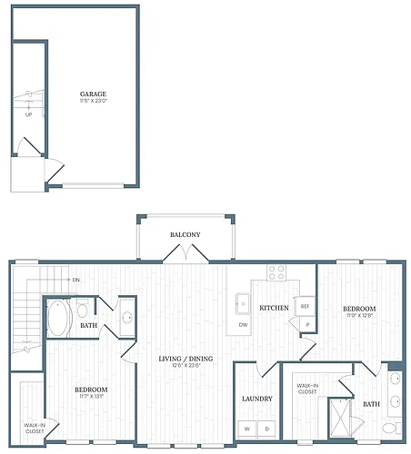 Floor plan Townhome with Garage