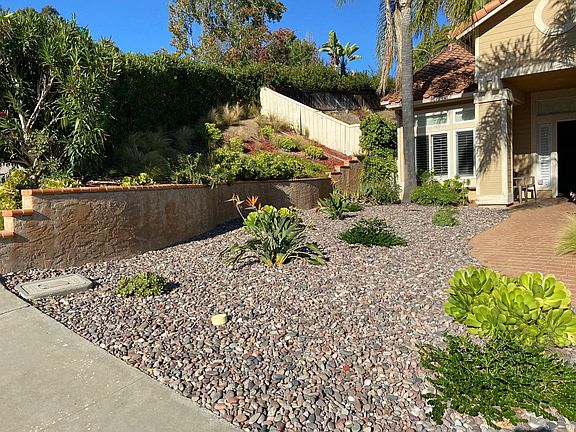 Rockscaped front yard