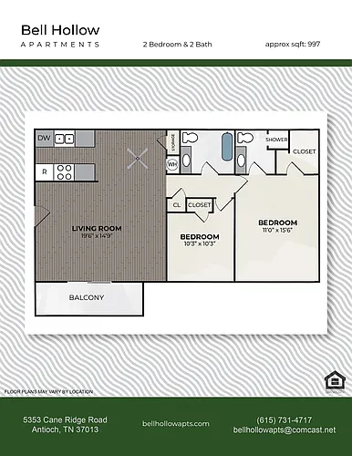 Floor plan 2bed2bath