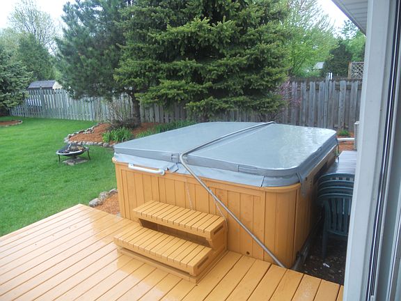 hot tub and deck