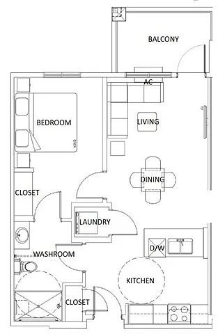 Floor plan 1 Bed