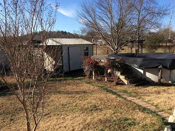 Shed and above ground pool